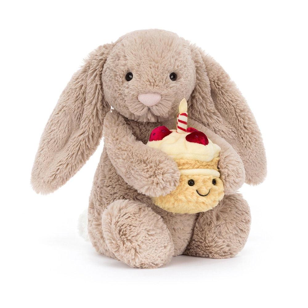 Jellycat Bashful Beige Bunny 'Birthday', Plush Toys, OCARE NZ