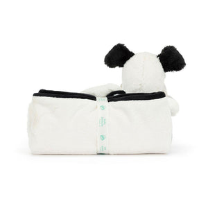 Jellycat Bashful Black & Cream Puppy Blankie Uncategorized OCARE NZ