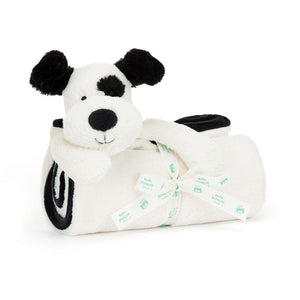 Jellycat Bashful Black & Cream Puppy Blankie Uncategorized OCARE NZ