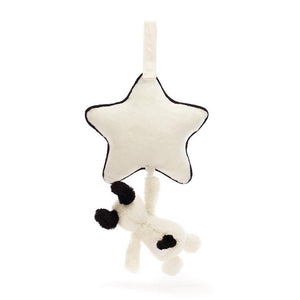 Jellycat Bashful Black & Cream Puppy Musical Pull Uncategorized OCARE NZ