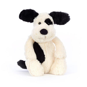 Jellycat Bashful Black & Cream Puppy, Plush Toys, OCARE NZ