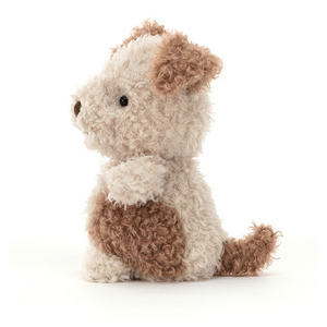 Jellycat Little Pup plush toy, soft puppy with floppy ears and creamy fur, perfect for cuddles and companionship.