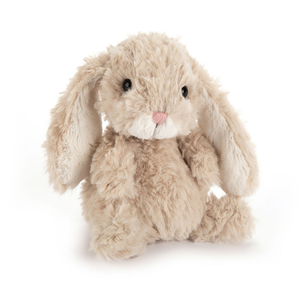 Jellycat Yummy Bunny sitting plush rabbit with floppy ears and soft fur, perfect for cuddles.