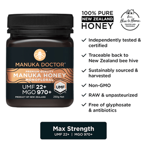 Manuka Doctor UMF 22+ Monofloral Manuka Honey 250g, Manuka Honey