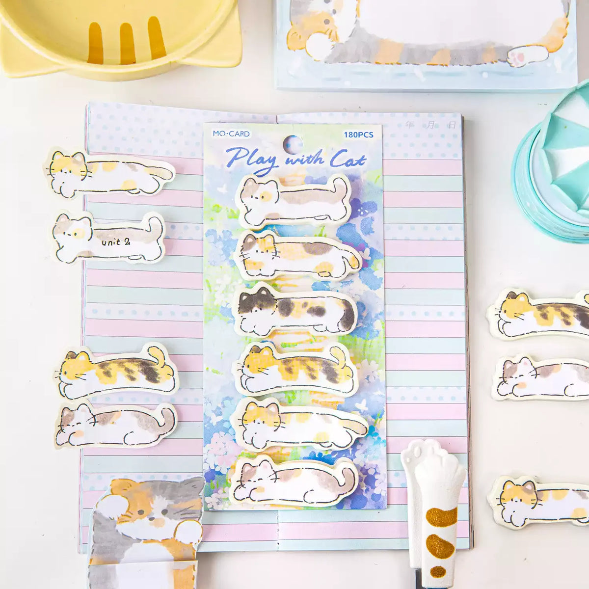 MO•CARD Cat Capsule Toy Series Shaped Index Sticky Notes