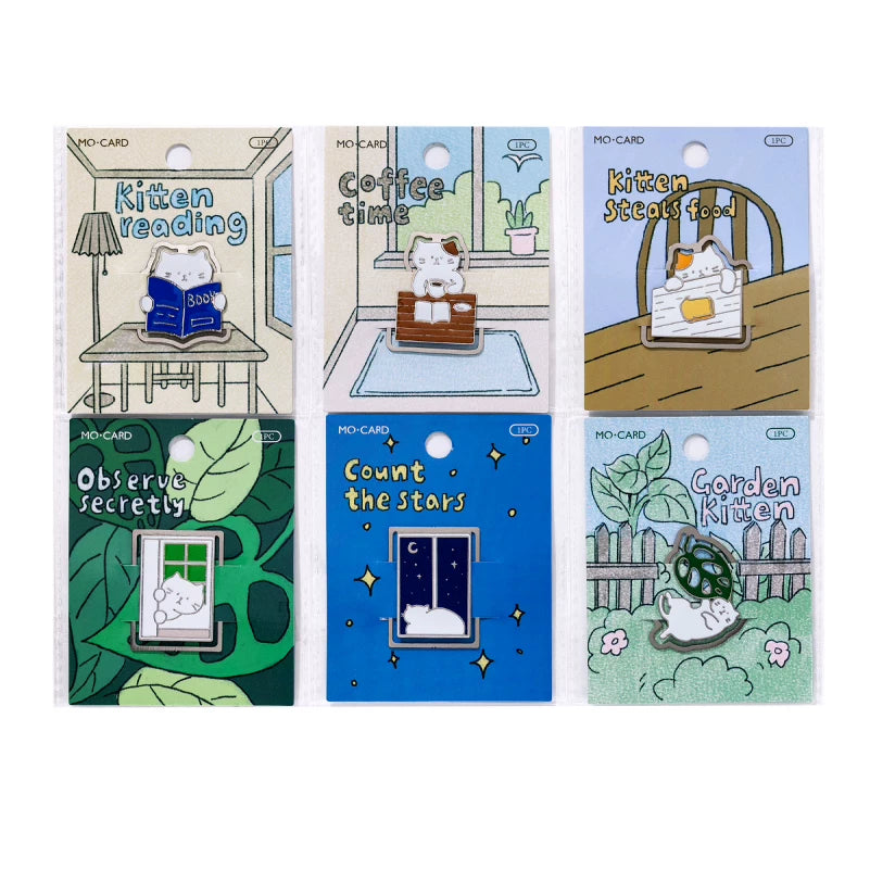 MO•CARD Cat Life Mini Theatre Hollow Metal Bookmark