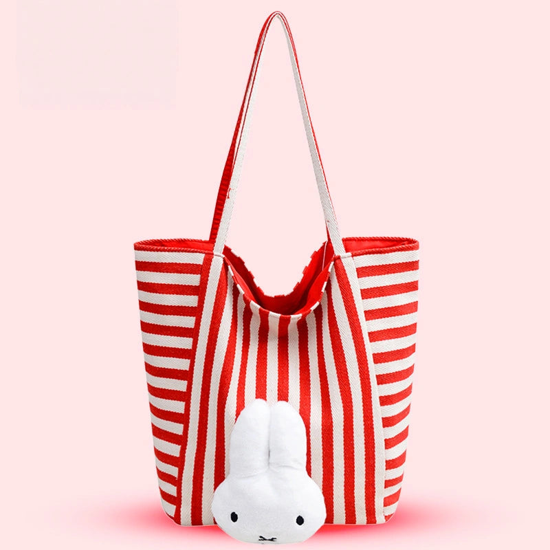 Miffy Striped Canvas Tote Bag