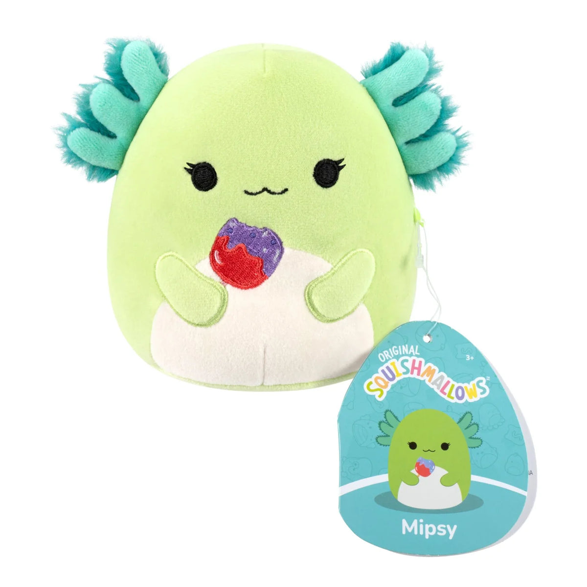 Squishmallows 5" S32 Mipsy - Green Axolotl with Sparkle Candy Apple Plush