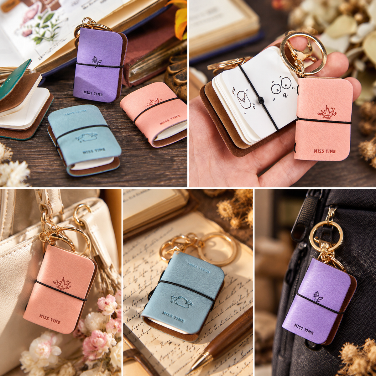 Miss Time Mini Notebook Keychain
