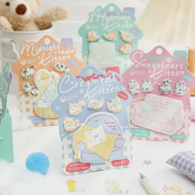 Mr Paper Sticky Notes Set – Fluffy Cat House Index Tabs & Memo Notes