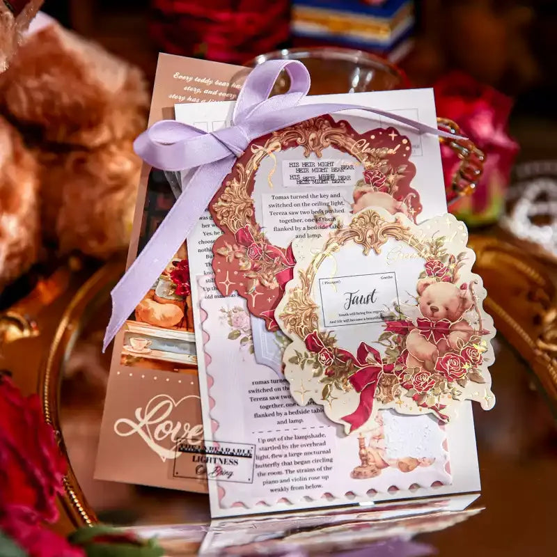 Mr.Paper Bear Flower Box Series Embossed Foil Sticky Memo Pad – 45 Sheets