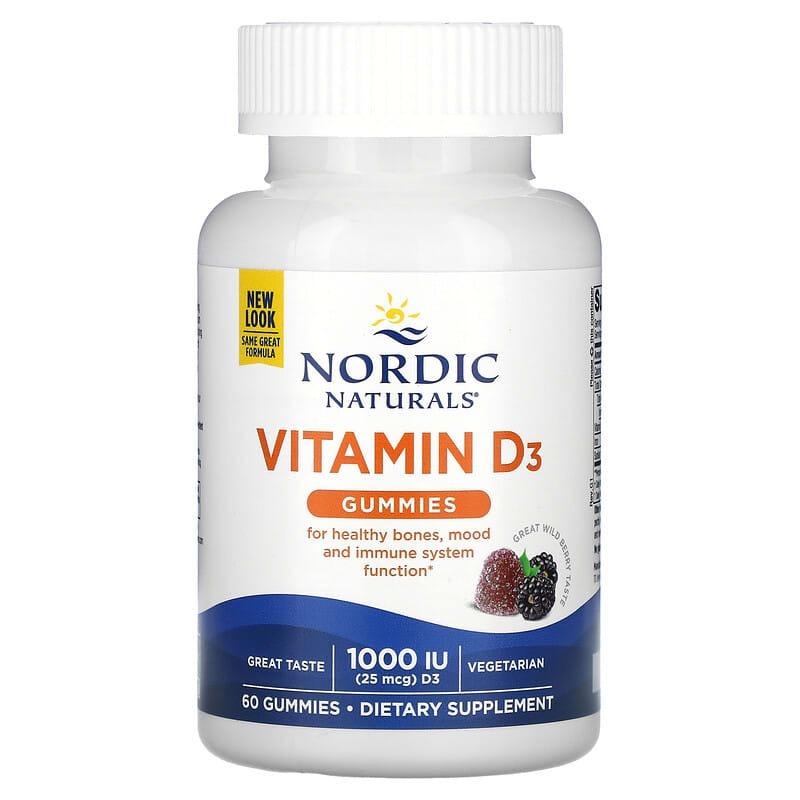 Nordic Naturals Vitamin D3 Wild Berry Gummies, Vitamin D