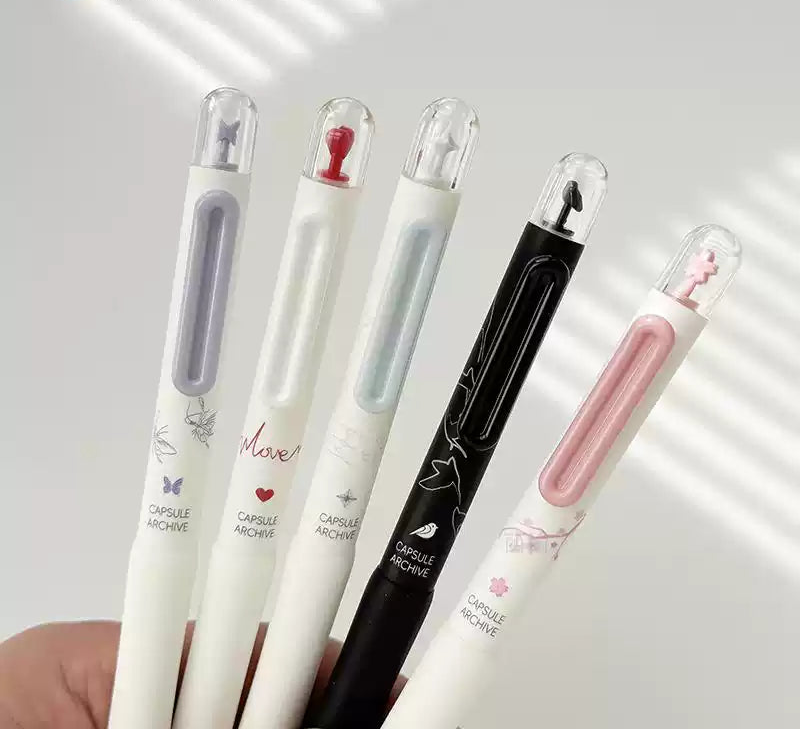 COMI Capsule Retractable Dual Ball Tip Gel Pen 0.5mm – Smooth Black Ink Ballpoint Gel Pen