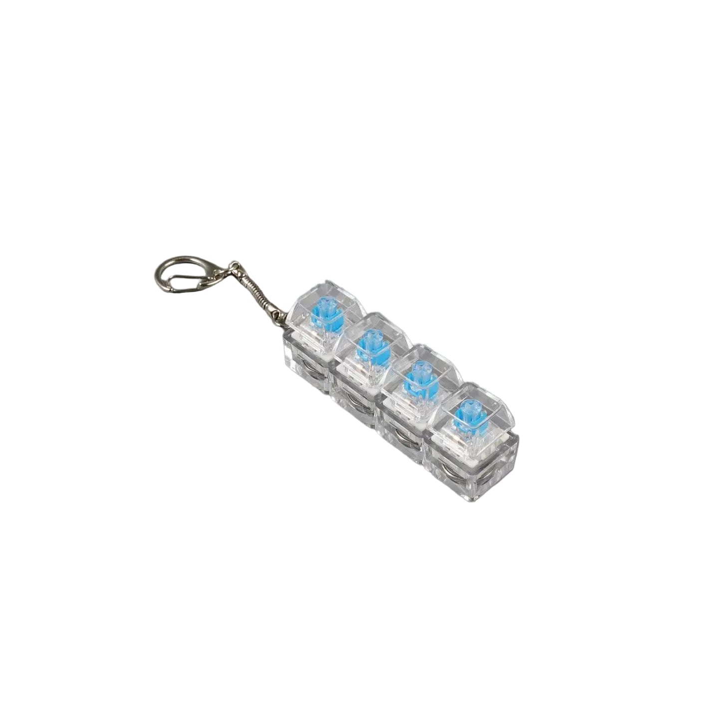 Transparent Glow 4-Key Mechanical Keyboard Keychain DIY Clicky Switch Stress Relief Fidget Toy