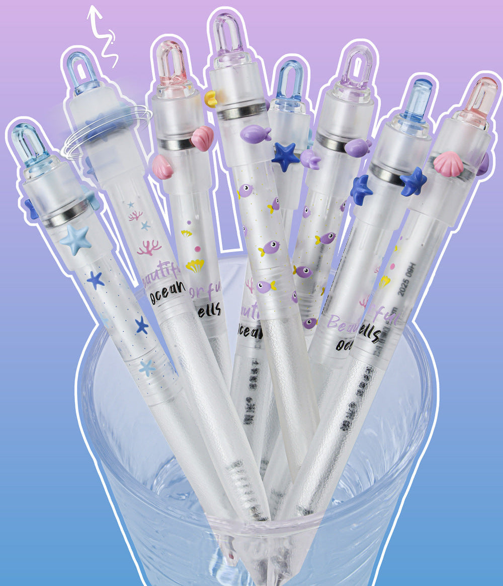 COMI Ocean Spinner Gel Pen 0.5mm – Retractable Black Ink Fidget Pen for School & Office