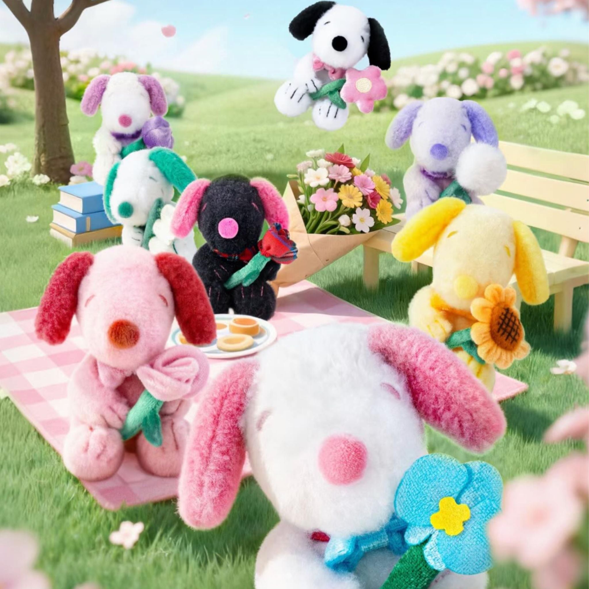 Peanuts Snoopy Flower Gift Series Plush Keychain Blind Box