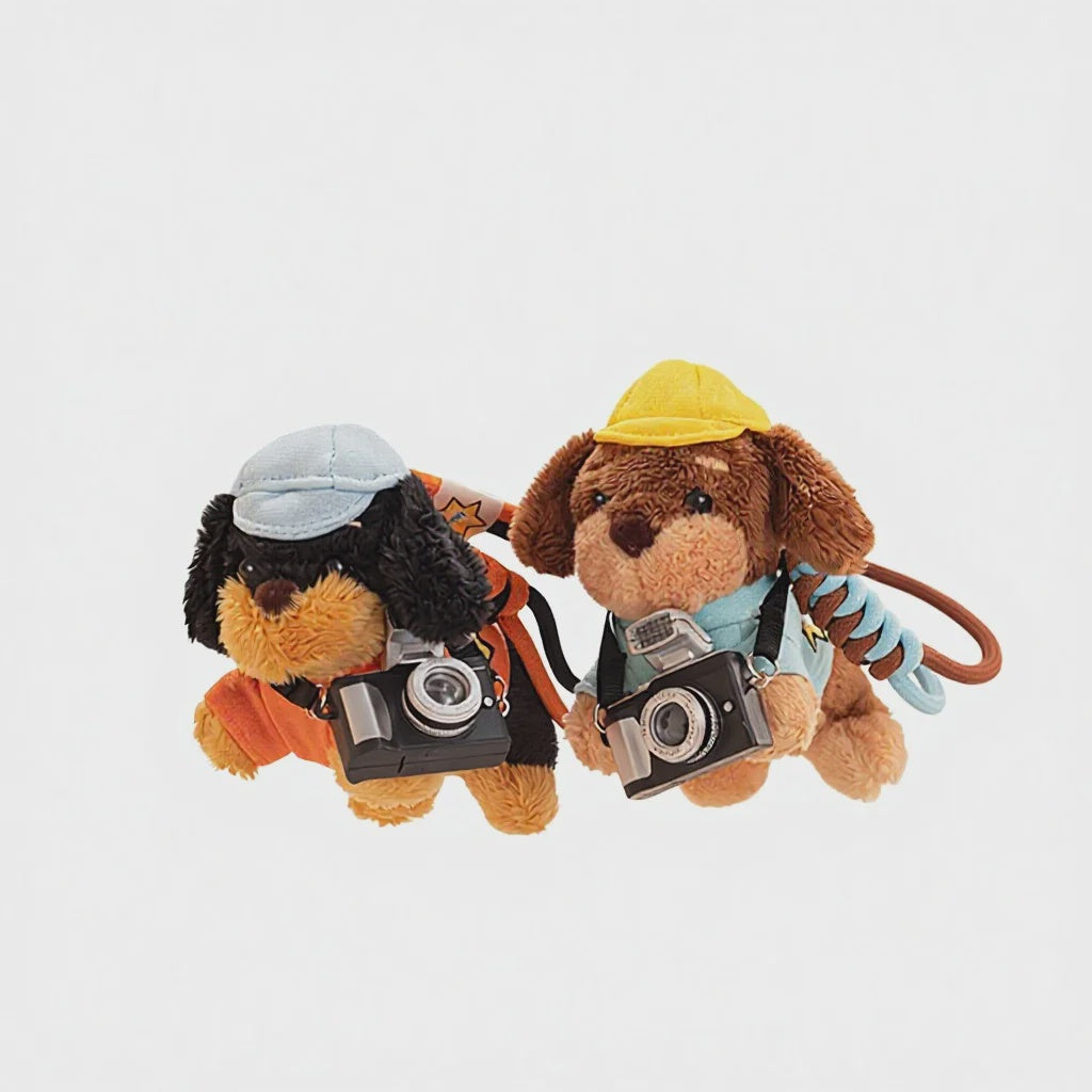 Photographer Dachshund Plush Bag Charm - Assorted Colours