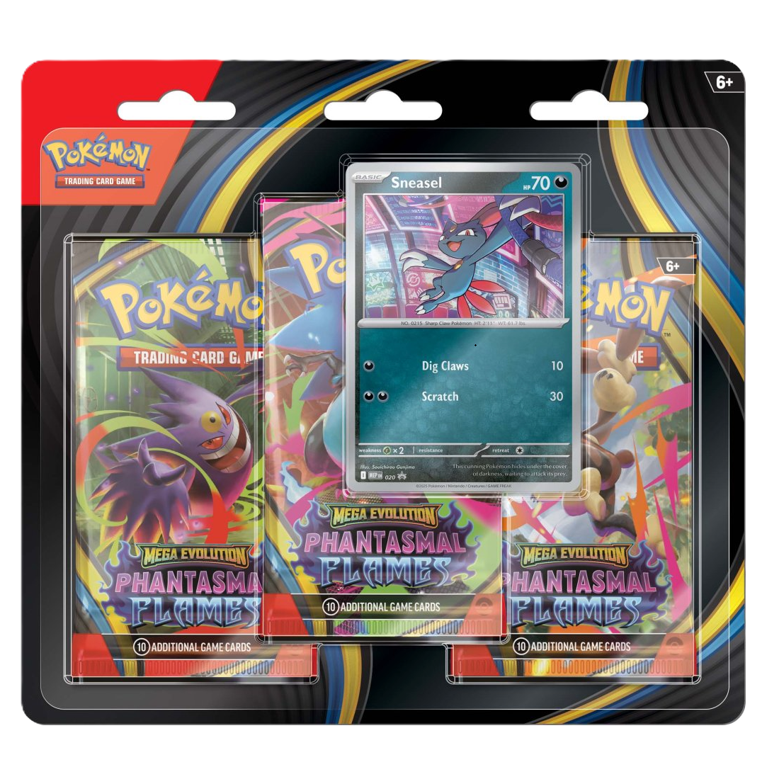 Pokemon TCG Mega Evolution Phantasmal Flames Three Booster Blister