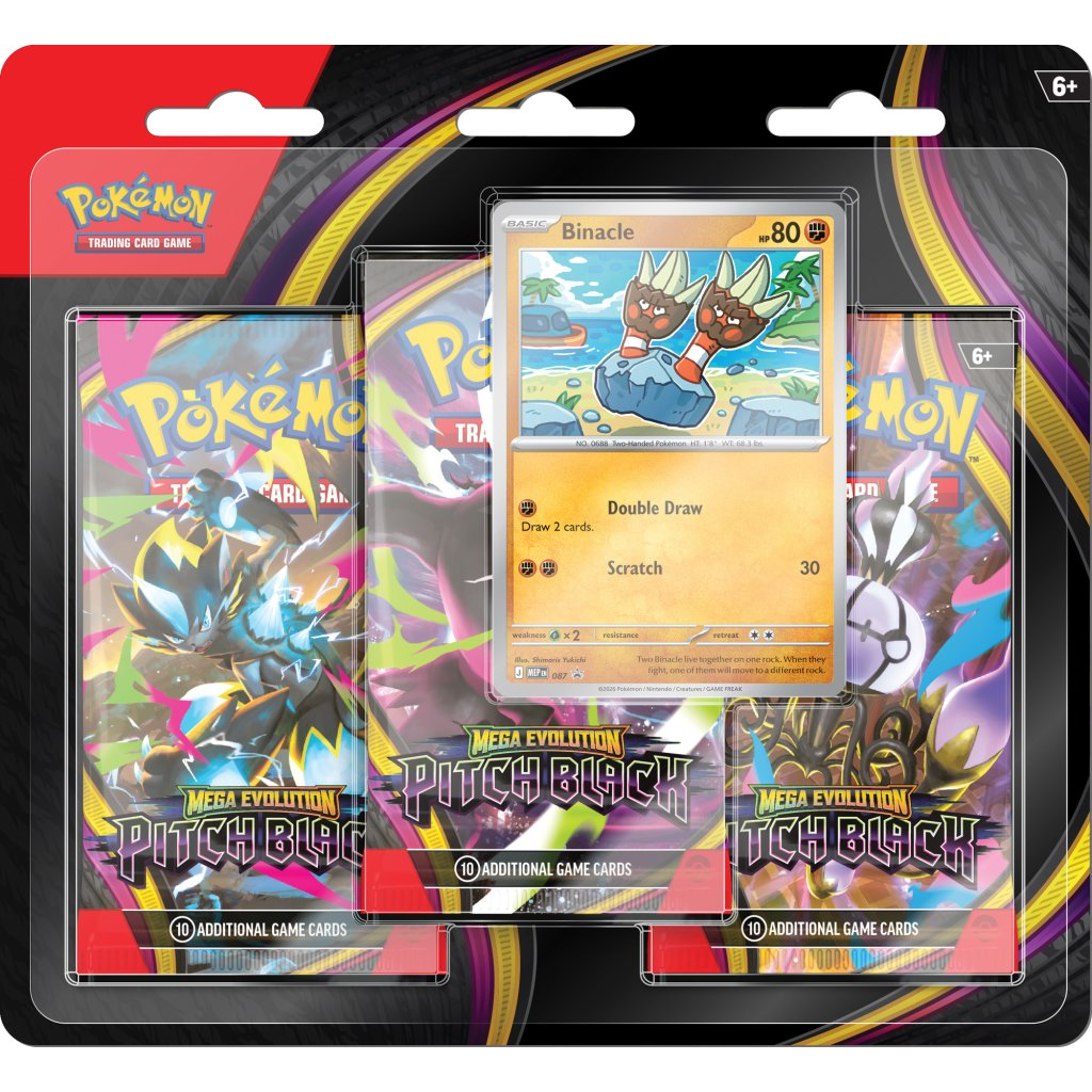 Pokemon TCG Mega Evolution Pitch Black Three Booster Blister