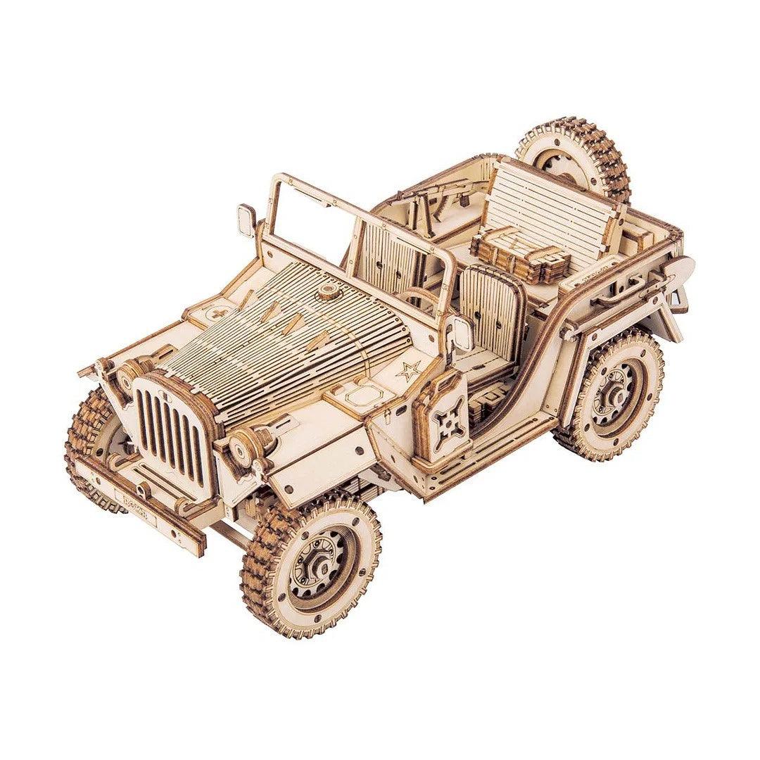 ROKR Army Field Car 3D Wooden Puzzle, Scale Model Kits