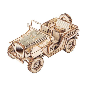 ROKR Army Field Car 3D Wooden Puzzle, Scale Model Kits