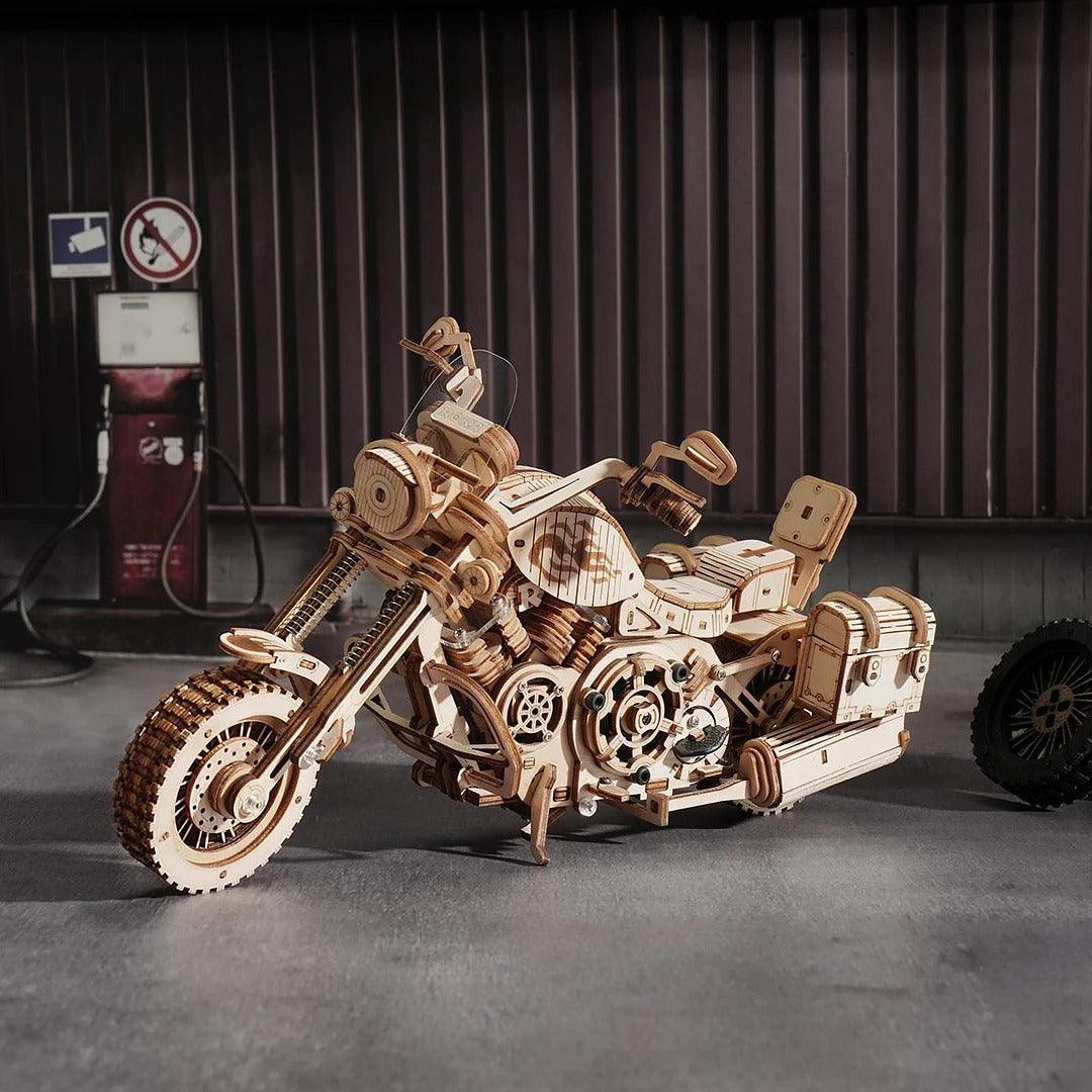 ROKR Cruiser Motorcycle 3D Wooden Puzzle, Scale Model Kits
