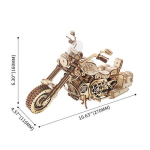 ROKR Cruiser Motorcycle 3D Wooden Puzzle, Scale Model Kits