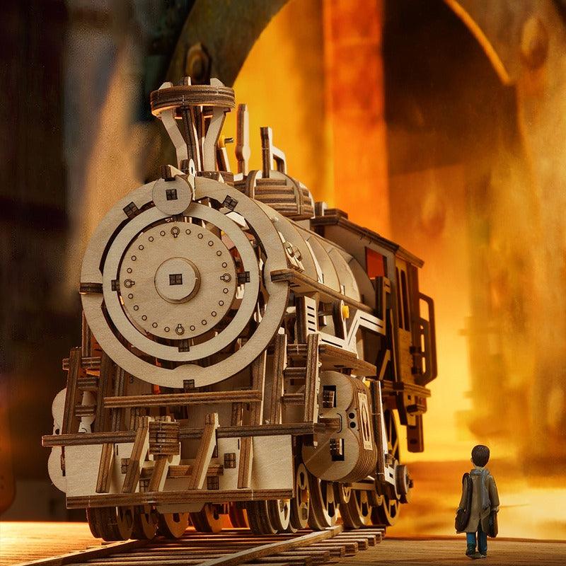 ROKR Locomotive 3D Wooden Puzzle, Scale Model Kits