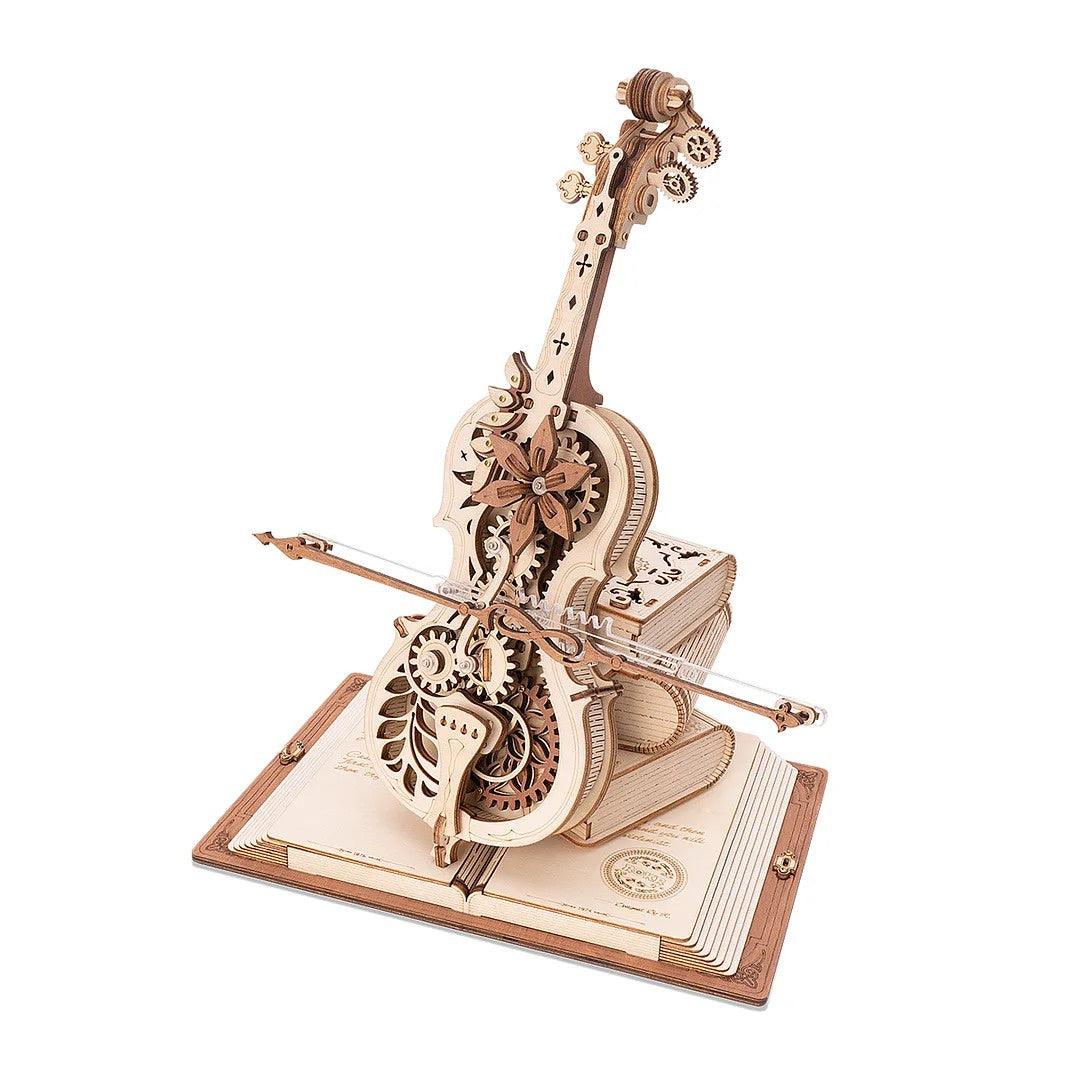 ROKR Magic Cello Mechanical Music Box 3D Wooden Puzzle, Scale Model Kits