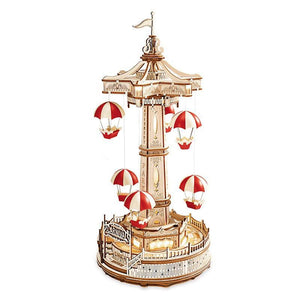 ROKR Parachute Tower DIY Music Box 3D Wooden Puzzle, Scale Model Kits