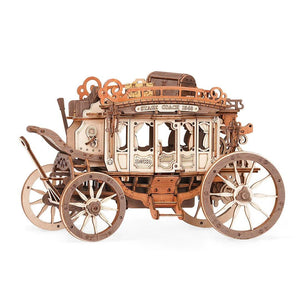 ROKR Stagecoach Mechanical Music Box 3D Wooden Puzzle, Scale Model Kits