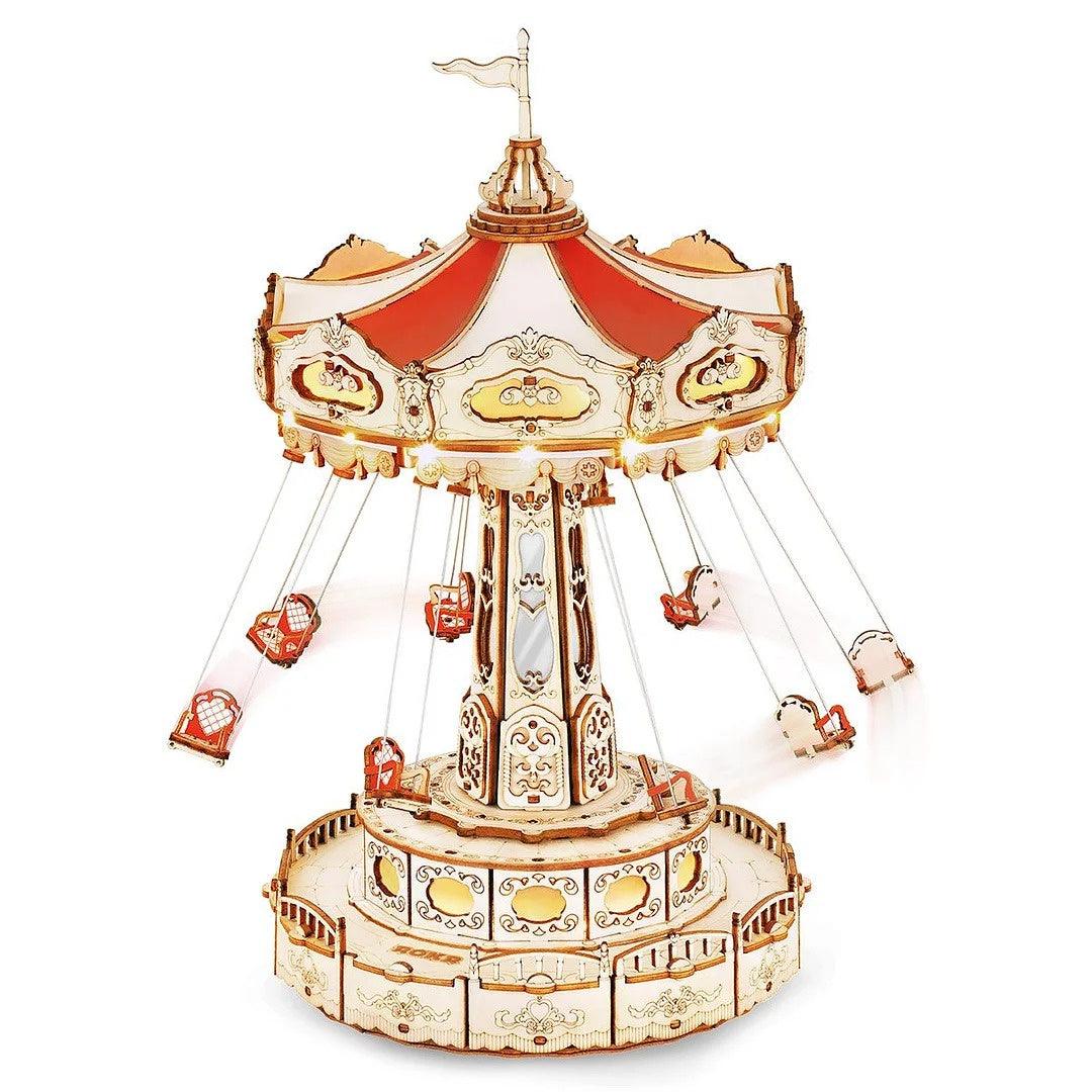 ROKR Swing Ride DIY Music Box 3D Wooden Puzzle, Scale Model Kits