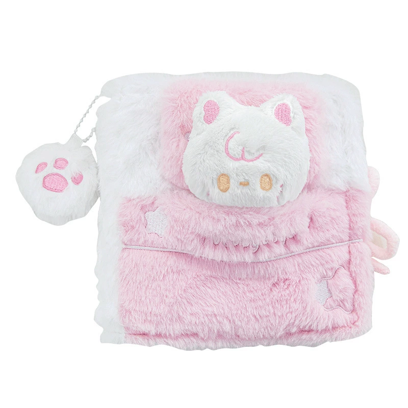 RosyPosy Tutu & Byebye Sleeping Plush Cat & Dog Loose-Leaf Notebook with Plush Cover