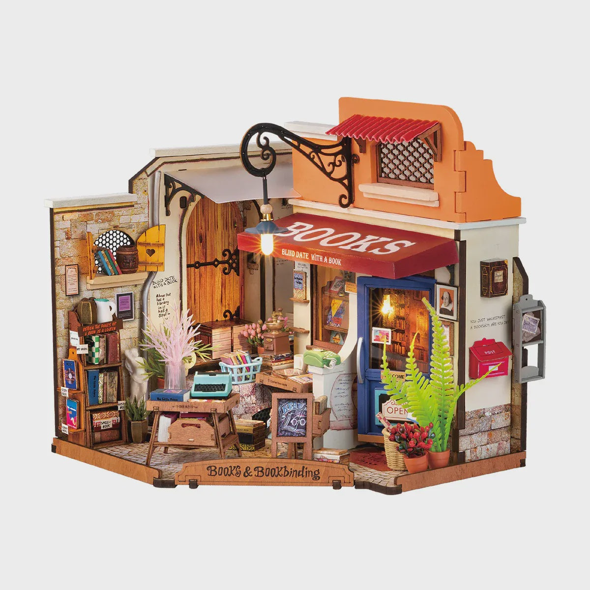 Rolife Corner Bookstore DIY Miniature House Kit - DG164