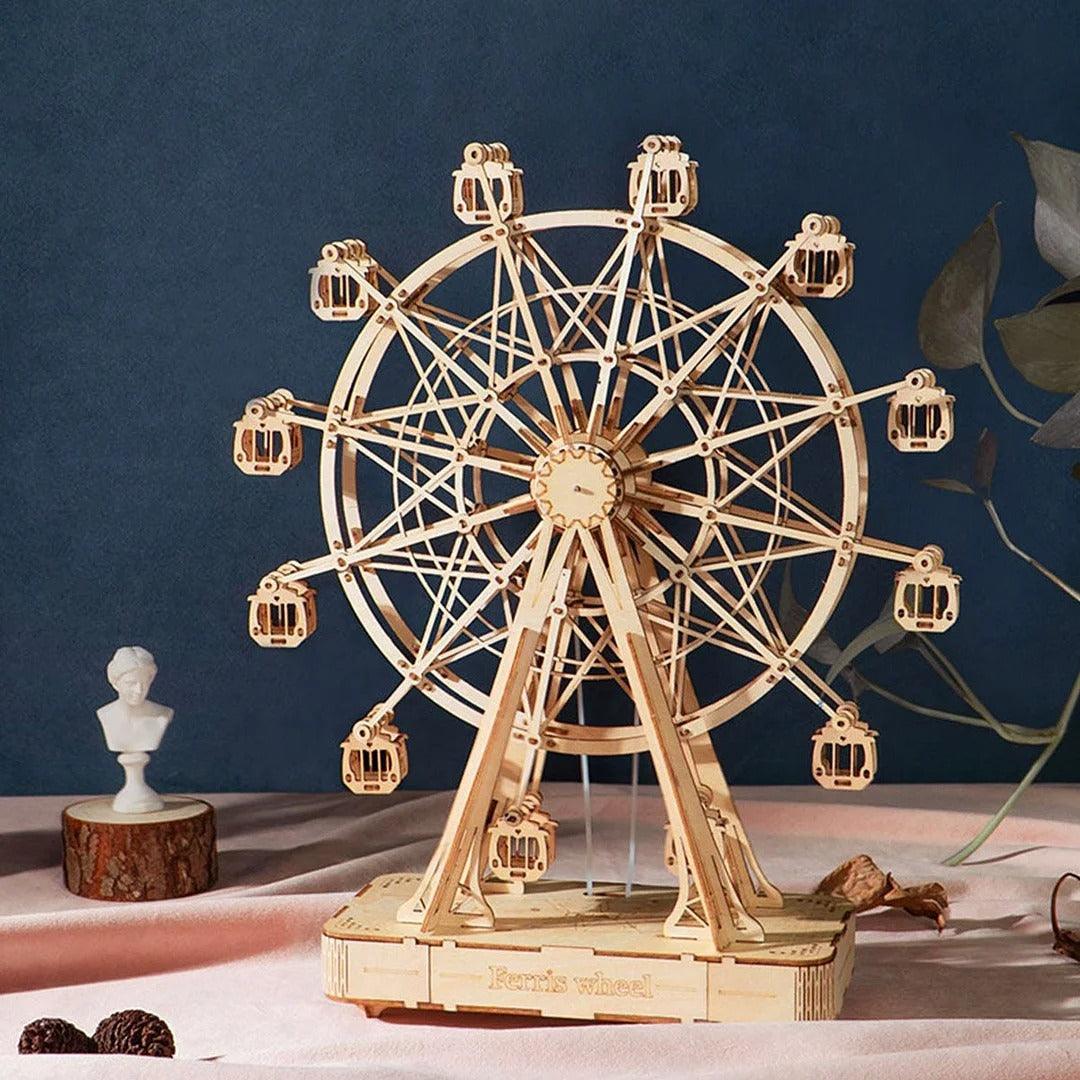 Rolife Ferris Wheel DIY Music Box 3D Wooden Puzzle, Scale Model Kits