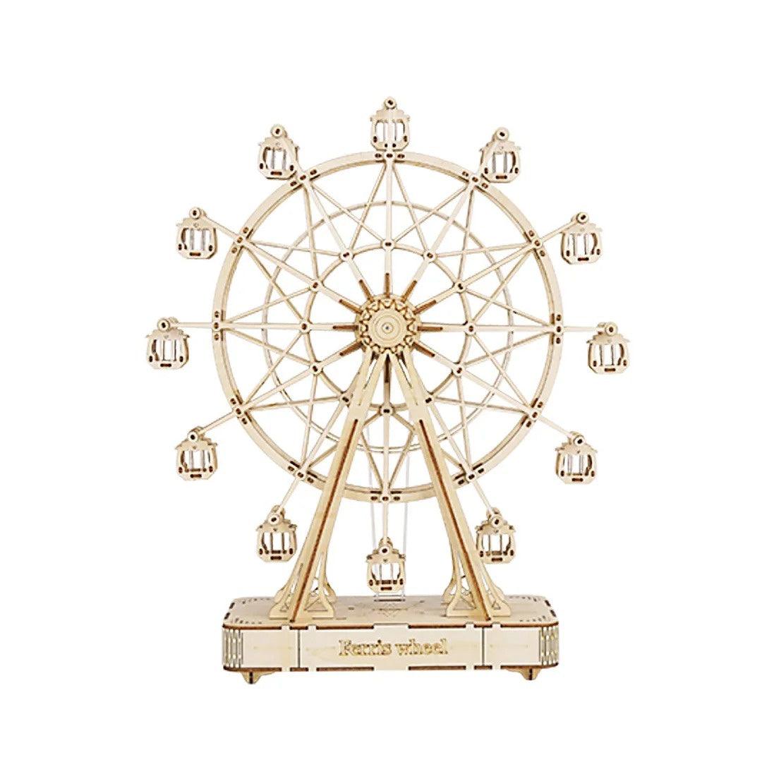 Rolife Ferris Wheel DIY Music Box 3D Wooden Puzzle, Scale Model Kits