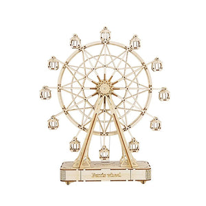 Rolife Ferris Wheel DIY Music Box 3D Wooden Puzzle, Scale Model Kits