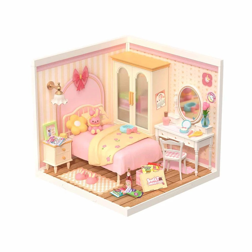 Rolife Lovely Pink Bedroom DIY Miniature House Kit