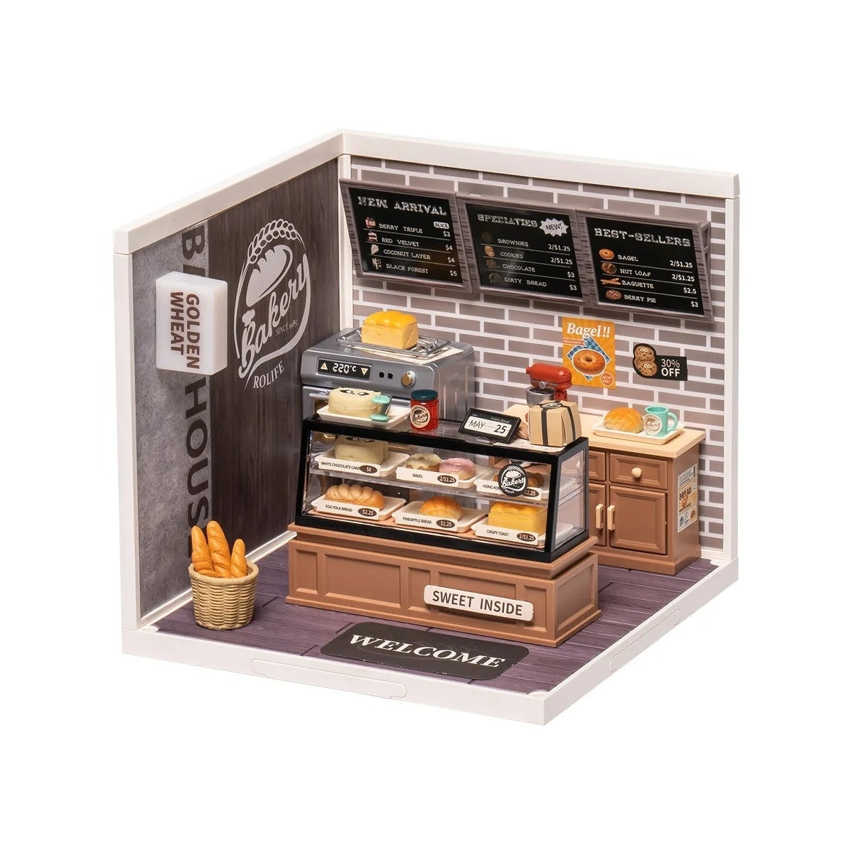 Rolife Golden Wheat Bakery DIY Miniature House Kit