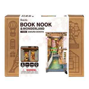 Rolife Sakura Densya DIY Book Nook Shelf Insert Kit - TGB01, Scale Model Kits