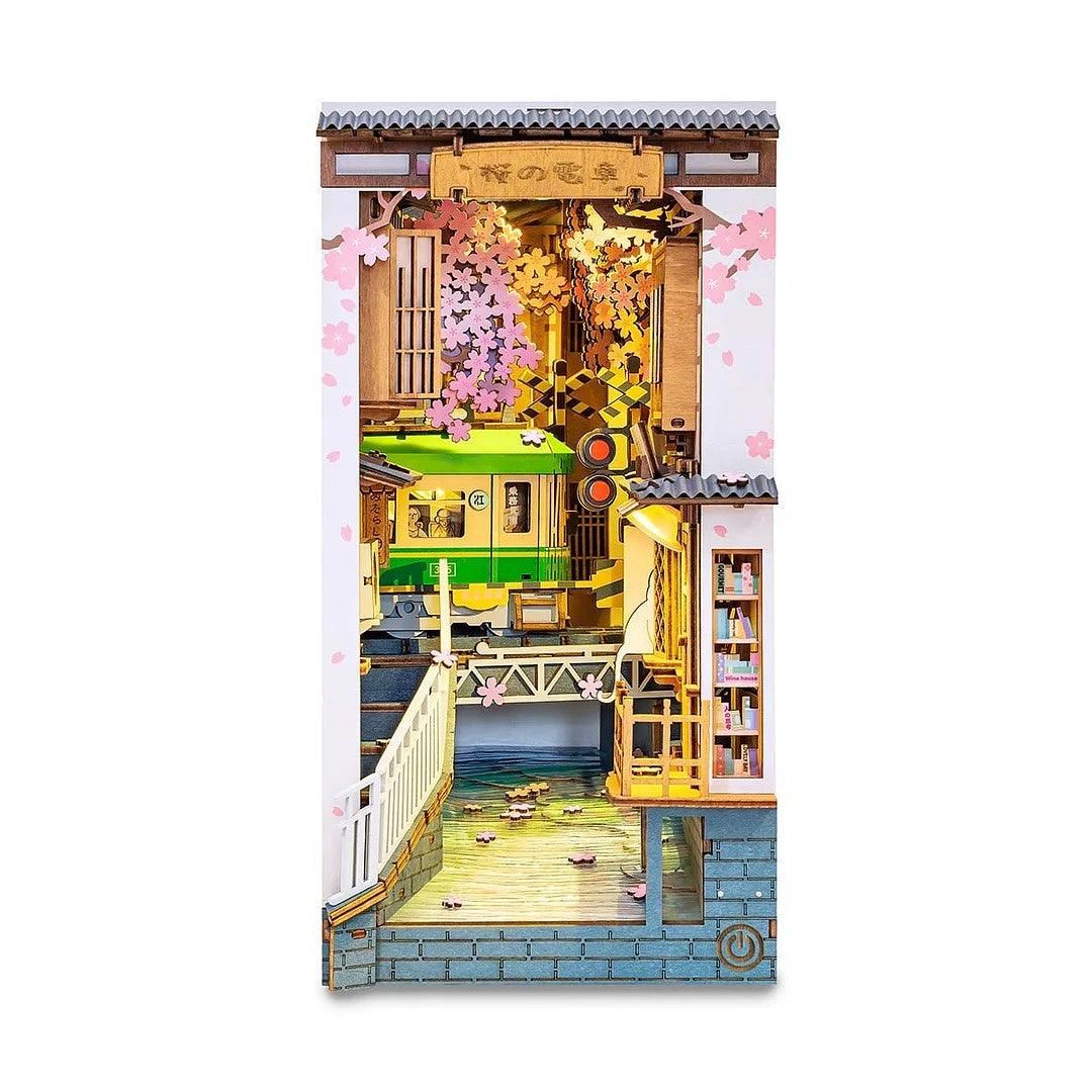 Rolife Sakura Densya DIY Book Nook Shelf Insert Kit - TGB01, Scale Model Kits