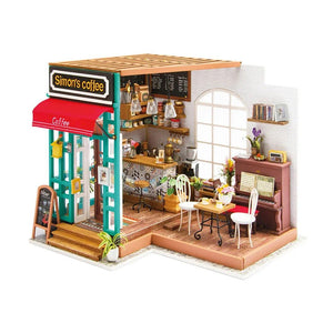 Rolife Simon's Coffee DIY Miniature House Kit, Scale Model Kits
