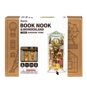 Rolife Sunshine Town DIY Book Nook Shelf Insert Kit - TGB02, Scale Model Kits