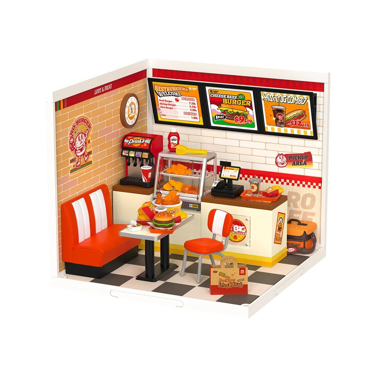 Rolife Yum Yum Burgers DIY Miniature House Kit