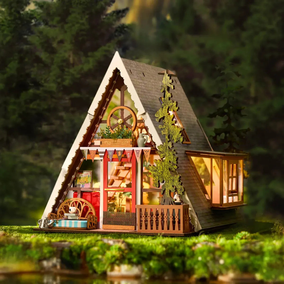 Rolife A-Frame Cabin DIY Miniature House Kit