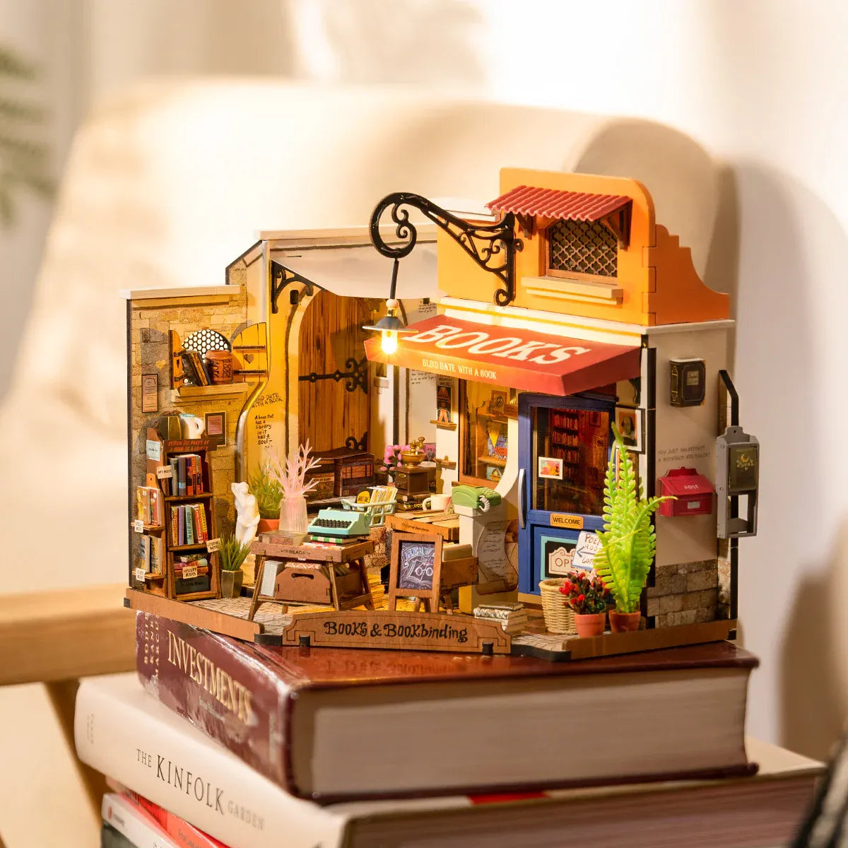 Rolife Corner Bookstore DIY Miniature House Kit - DG164