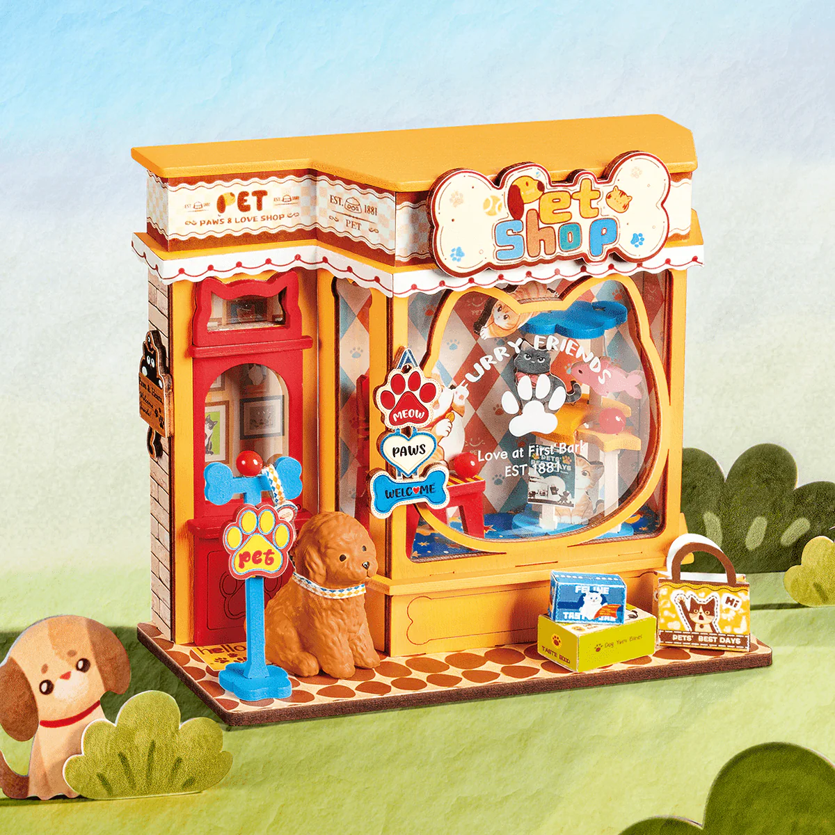 Rolife Pawfect Pet Shop DIY Miniature House Kit