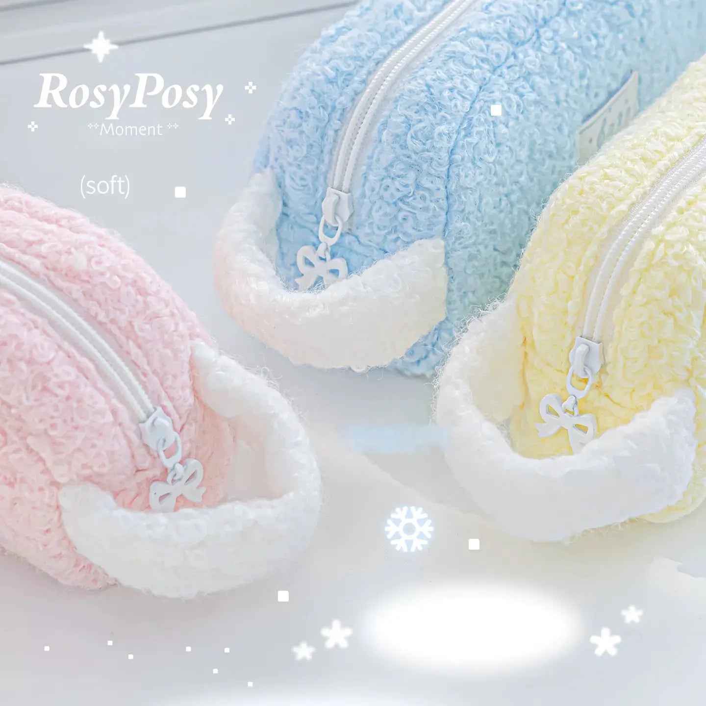 RosyPosy Soft Plush Large-Capacity Pencil Case with Handle