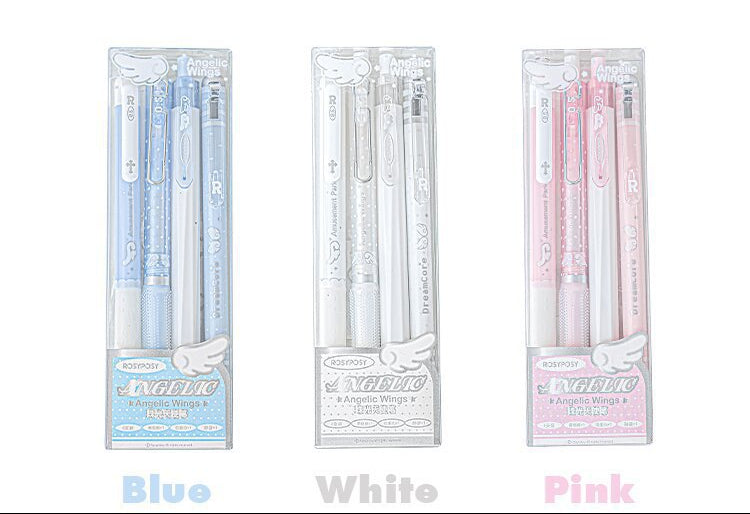 Rosyposy Angelic Wings Black Ink 0.5mm Gel Pen Set 4 Pack