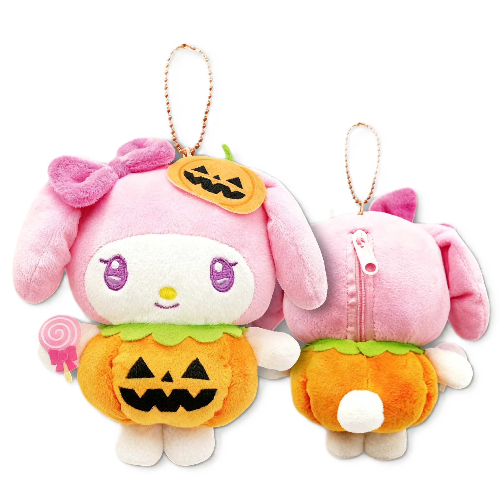 Sanrio My Melody Halloween Pumpkin Plush Keychain Pouch